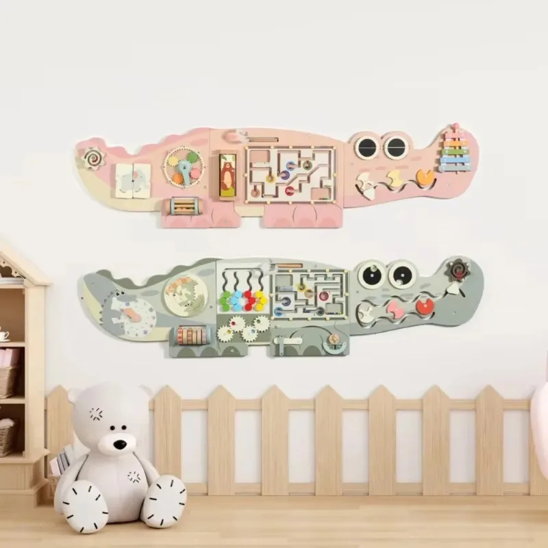 

【2026】Yuci New Design Early Education Crocodile Wall Game Children's Educational Multifunctional Wooden Toy