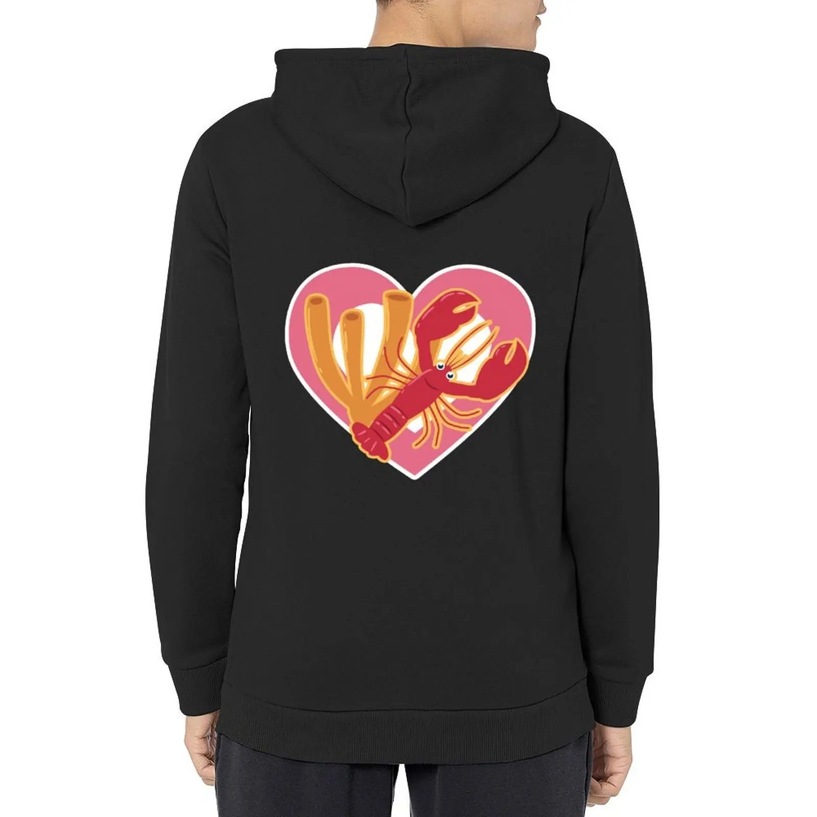 

Cute Lobster Heart for Lobster Lovers Hoodie men's sweat-shirt set autumn japanese style men hoodie