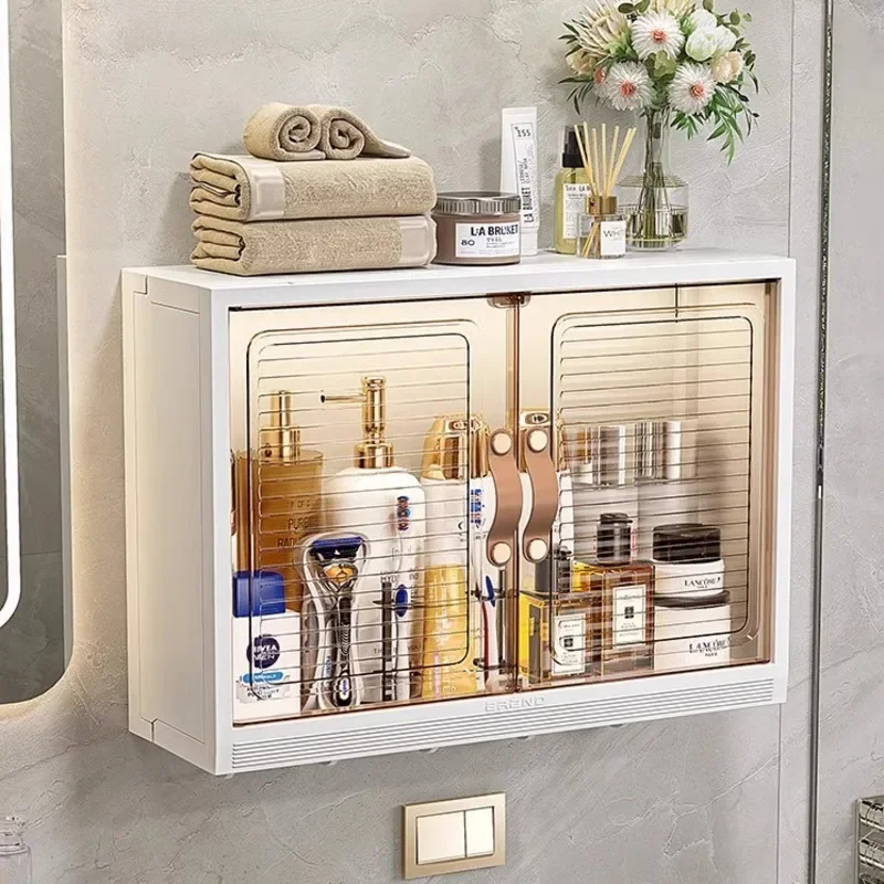 Waterproof MultiFunction Toilet Shelf WallMounted DrillFree Kitchen Storage System Bathroom Cosmetics Cabinet