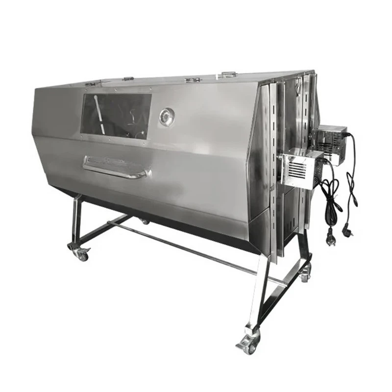 2026-HDL03 Double Roast Position Spit Roaster Party Bbq Barbecue Grill with Hood Grills Food Grade Stainless Steel 304 HDL04