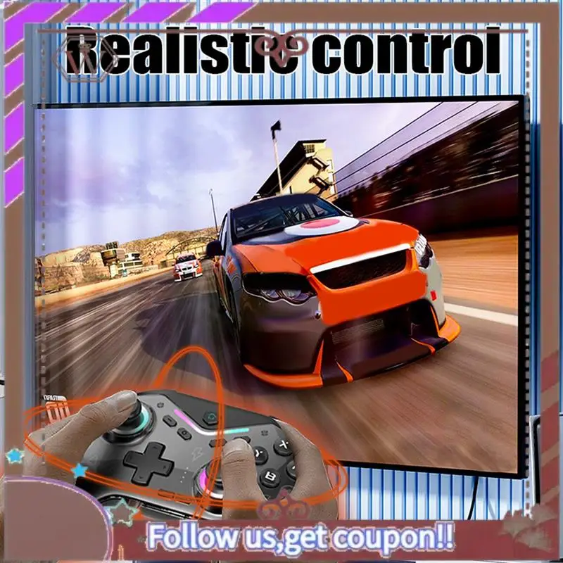 ABBG-Game Console وحدة تحكم ألعاب لاسلكية قابلة للبرمجة Gamepad Hall Joystick دعم للتبديل/البخار/IOS/Android سهلة الاستخدام