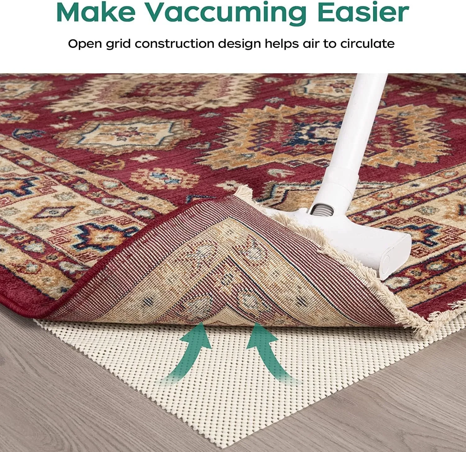 Cuttable Anti-slip Carpet Mat - Strong Grip for Multi-scenes, Easy to Clean & Tear-resistant, Universal for Wood Floors & Tiles