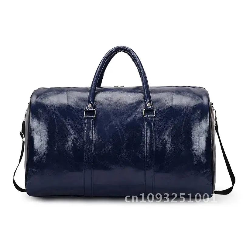 Vintage Leather Men Women Travel Duffel Bag Carry on Luggage Bag Lagre Gym Capacity Shoulder Weekend Bag Fitness Male Bag