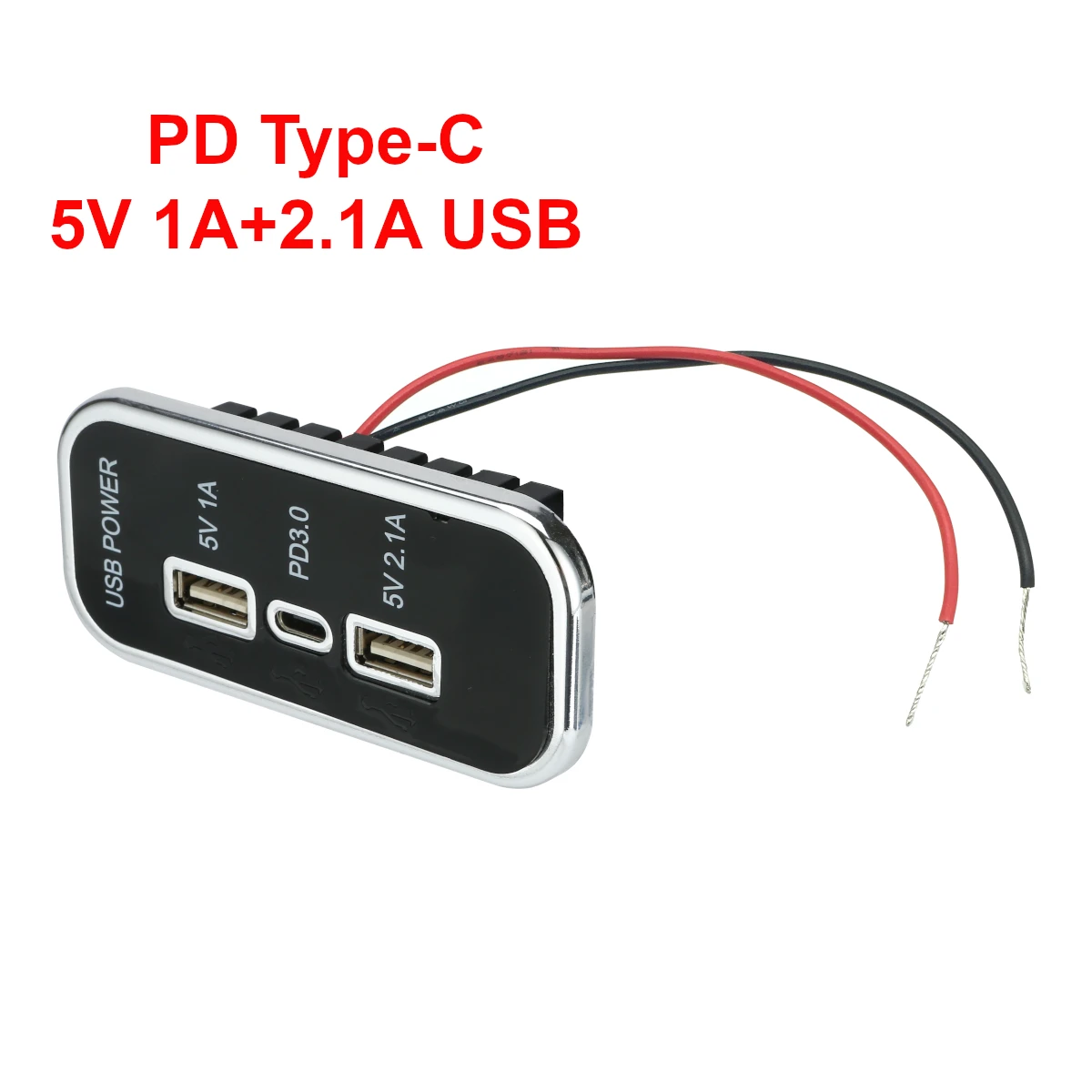 PD Type-C 5V 3.1A USB Car Charger Socket 3 Slots Power Adapter 12/24V for Auto RV Boat Bus