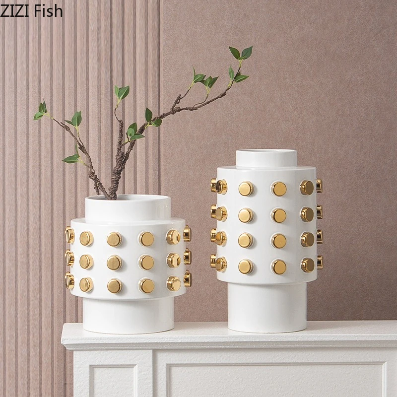 

Платиновая керамическая ваза: минималистичная ваза для цветов, домашний декор, гидропонная ваза, банка для хранения, подсвечник, фруктовница