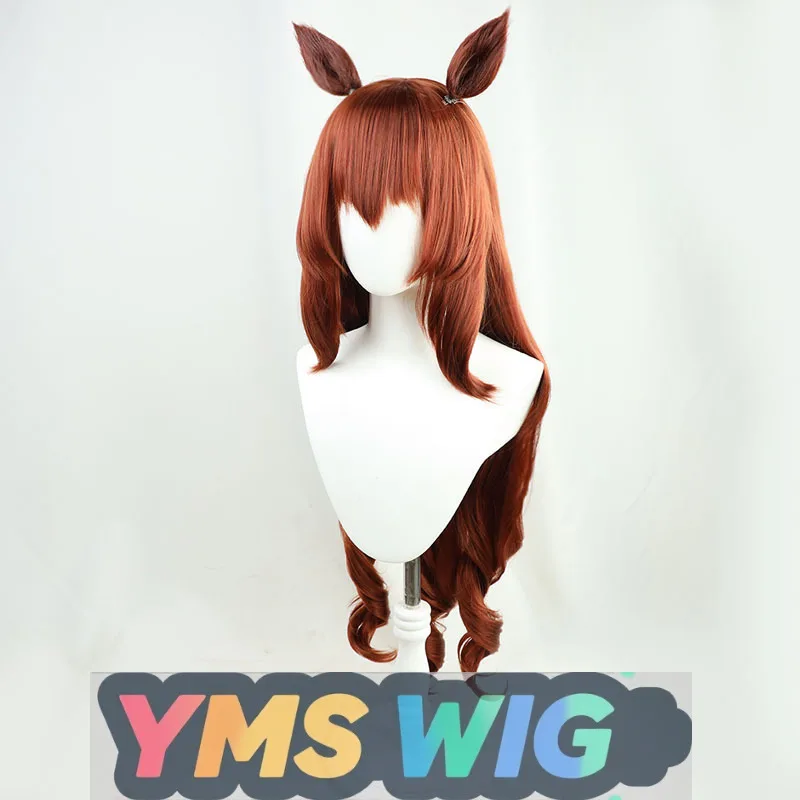 【PARRUCCA YMS】 Parrucca cosplay Jockey Girl Pretty Derby Maruzensky Capelli lunghi ricci