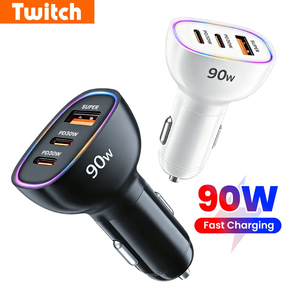 90W 3 Ports Car Cha…