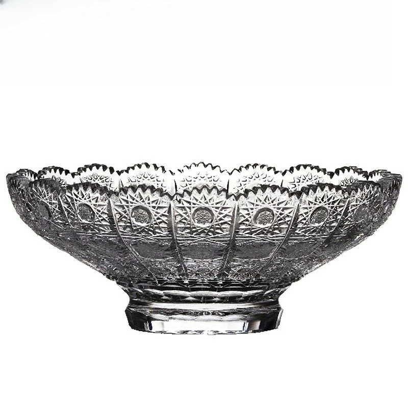 

Crystal glass car engraved living room coffee table fruit pot ornament