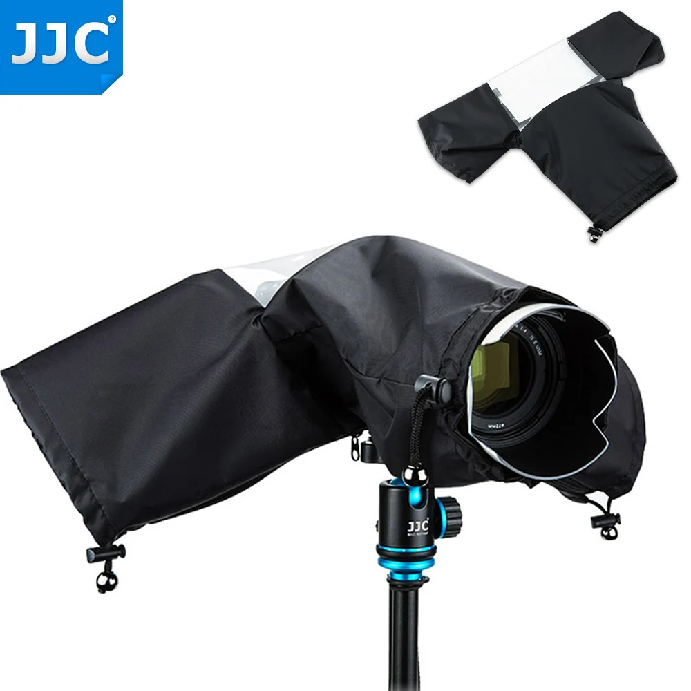 JJC Camera Rain Cover Portable Rainproof Protector Lens Camera Rain Cover Dustproof Camera Raincoat for Canon Nikon Sony Pentax