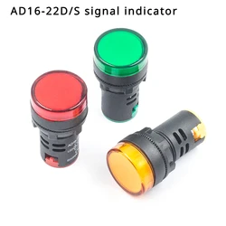 1/5/10Pcs/lot 22mm AD16-22 AD16-22D/S Panel Mount LED Power Indicator Pilot Signal Light Lamp 220V Red Green Yellow