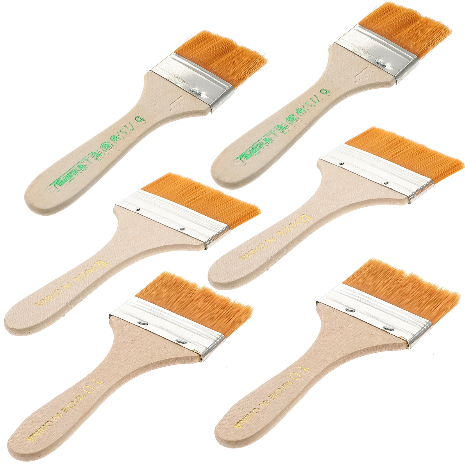

6 Oil Paint Brushes Wooden H les Watercolor Art Multi Function Ergonomic Reusable Portable Painting Tools Home Supplies