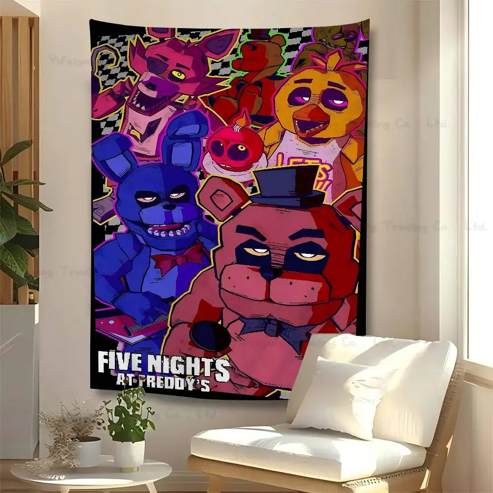

Fnaf Five-nights-At-Freddys Classic Anime Tapestry Hanging Tarot Hippie Wall Rugs Dorm Home Decor