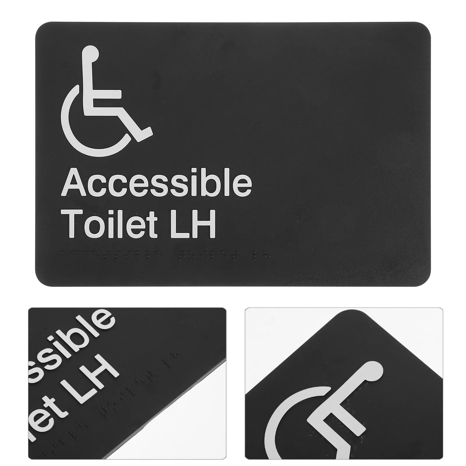 アクセス可能な壁面標識-ブラインドタクタイル標識-浴室ドア-トイレ方向標識-車椅子使用者用-公衆トイレ案内-abs