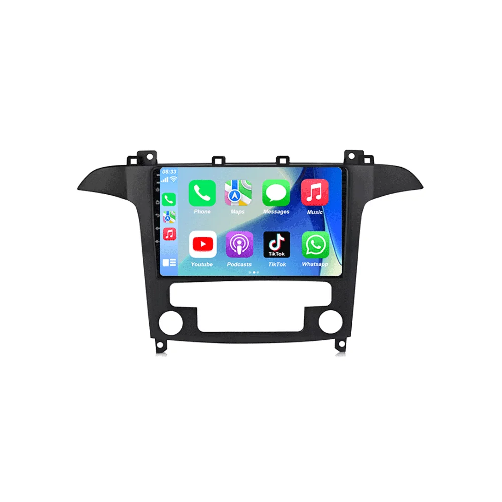 Android 16 voor Ford S-Max S-MAX 2007 2008 2009 2010 2011 - 2015 Videospeler Carplay Auto Multimedia Autoradio WIFI+4G DSP Stereo - afbeelding 2