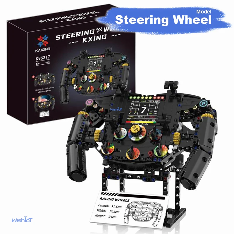 IN STOCK MOC Creativity Racing Steering Wheel Building Blocks Assembling Model Toy with Buttons for Children Birthday Gift Set