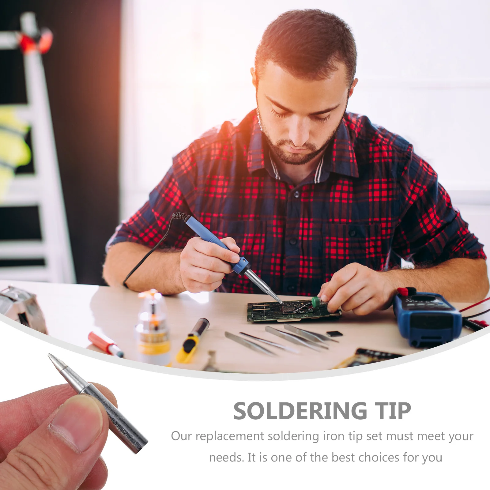 

1Set Replacement Soldering Iron Tip Multipurpose Copper Durable Welding Tips for Soldering Station Fine Electronics Repair