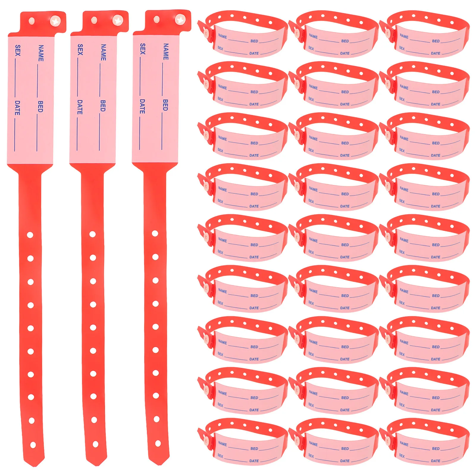 

100 шт. идентификационных браслетов: медицинские, одноразовые, для больниц, водонепроницаемые, с возможностью записи информации