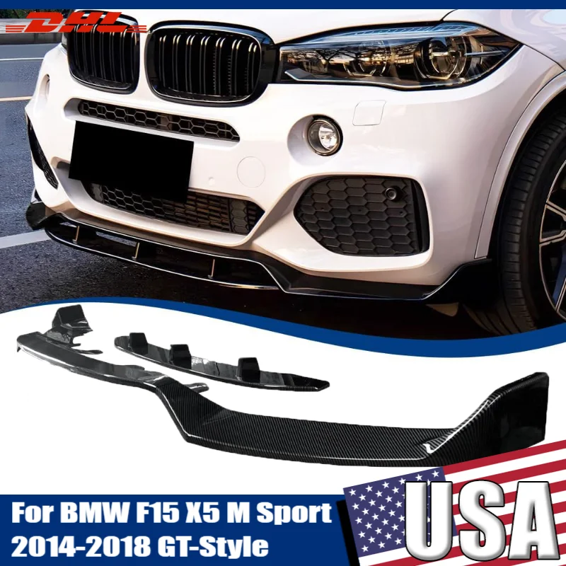 

Губа переднего бампера для BMW F15 X5 M Sport 2013-2018 GT-Style Передний бампер Canard Lip Нижний сплиттер Диффузор Спойлер Комплекты кузова автомобиля
