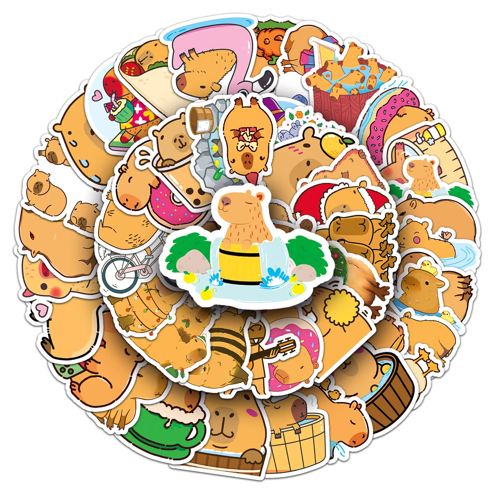 10/30/50PCS Cartoon Capybara Sticker Graffiti Sports iPad Laptop Helmet Car Computer Pattern Scrapbook Toys Decoration Wholesale