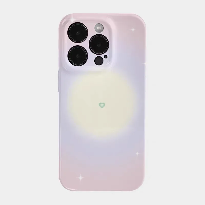 

Ins Korean Light Pink Purple Heart Case for IPHONE 17 16 ProMax 15 14 Plus 13 12 MINI 11PRO 16Plus XR XS MAX Acrylic Phone Cover