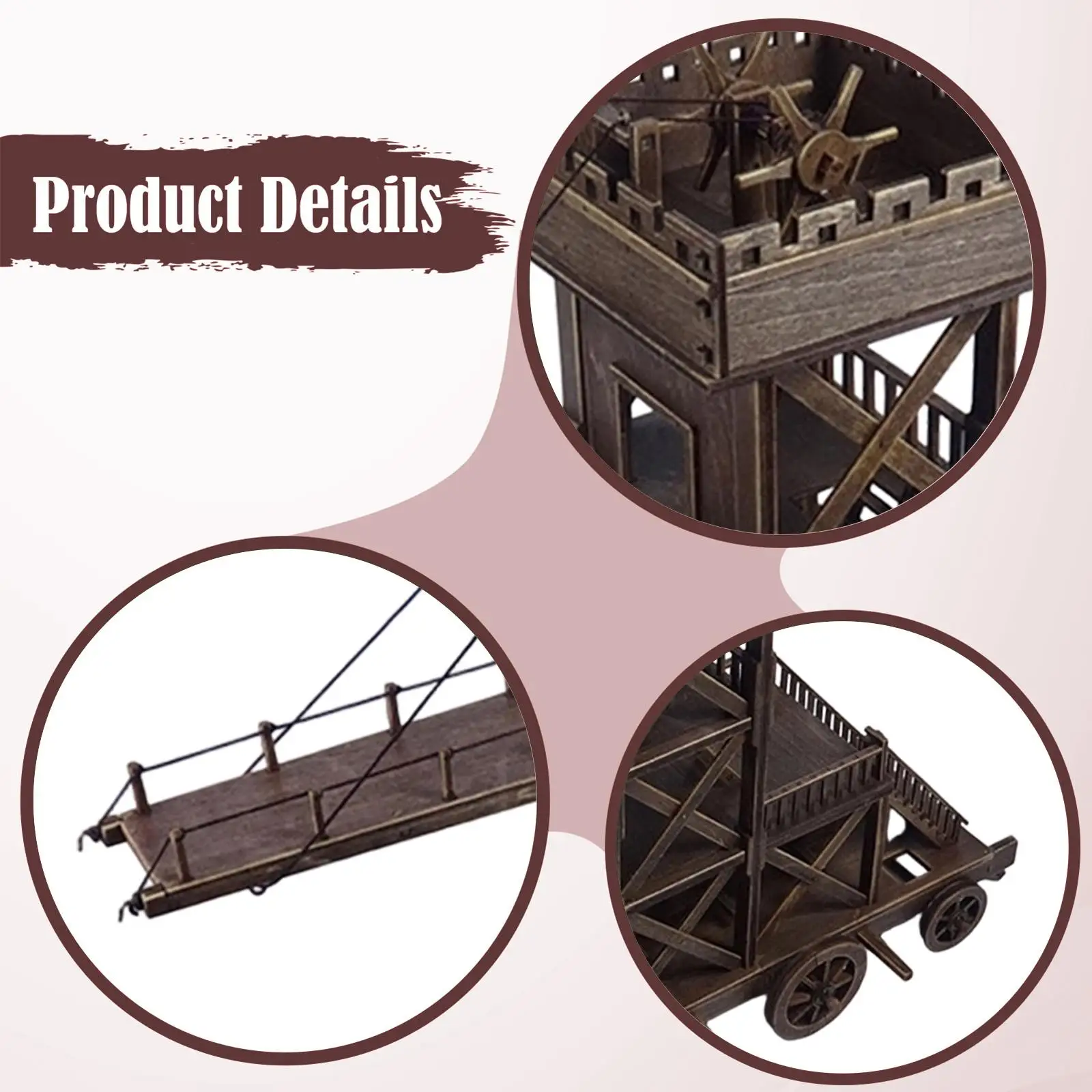 

1/72 Chinese Chariot Model Building Kit,Handmade Ancient Chinese Cart DIY Craft,Siege Vehicle Assembly for Hobbyists Birthday