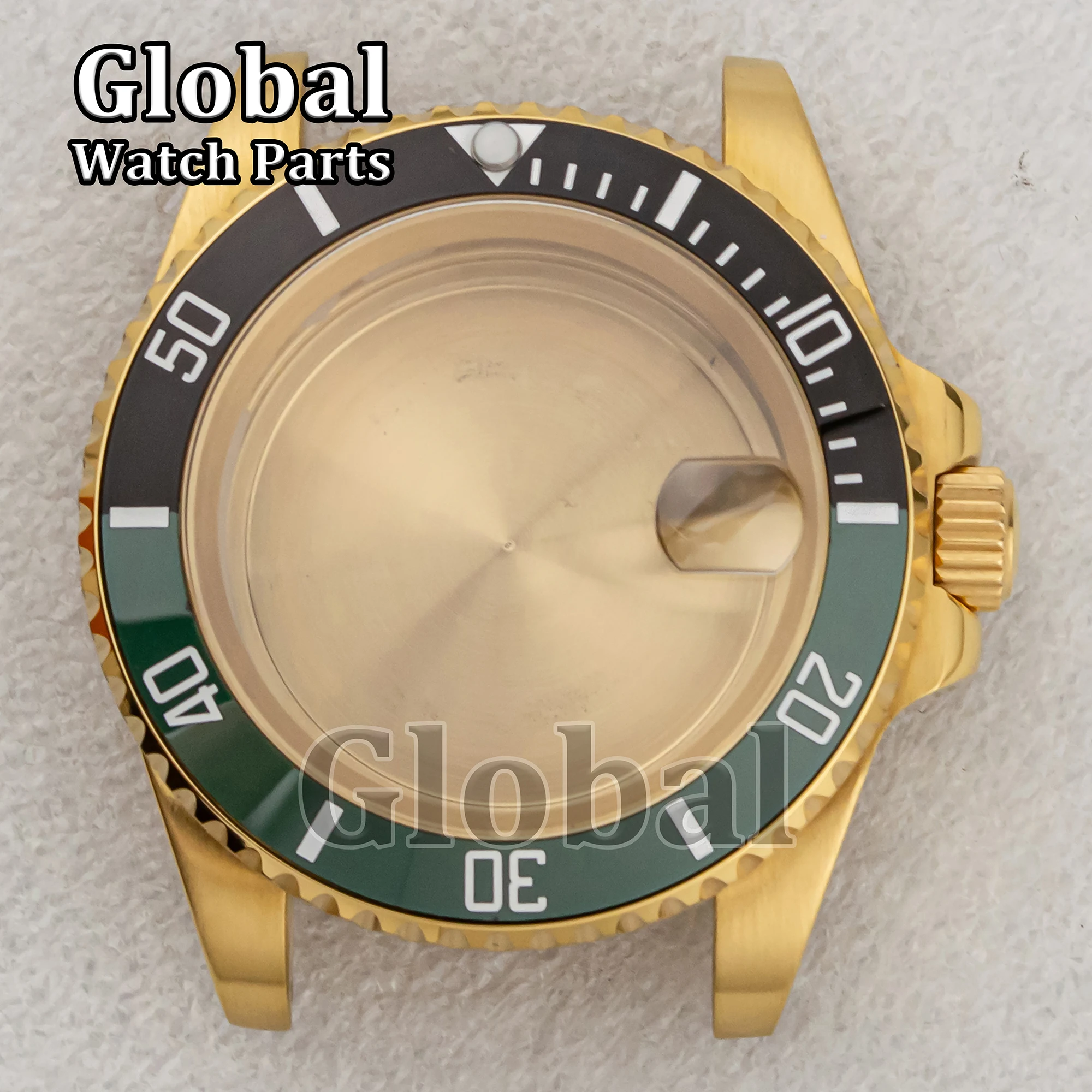 NH35 Case for SUB GMT Gold Stainless Steel Case Sapphire Glass Ceramic Bezel Modification Repair Watch Accessories Fit NH35 NH36
