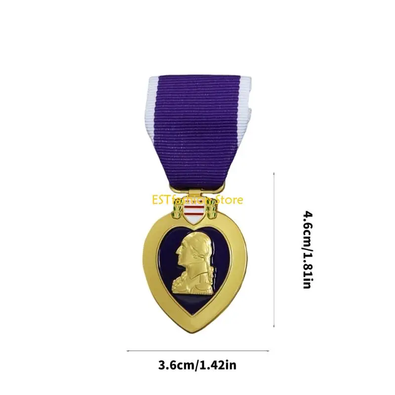 Y5GCパープルハーツメダルラペルピンミリタリーメダルブローチピン、スーツピン衣料品アクセサリー女性男性のためのジュエリー