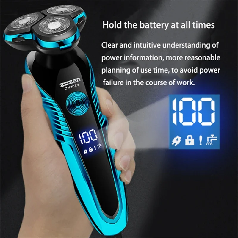 Electric Shaver Rechargeable Electric Razor Hair Clipper Cutting Shaving Machine for Men Beard Trimmer Wet-Dry Dual Use image 2