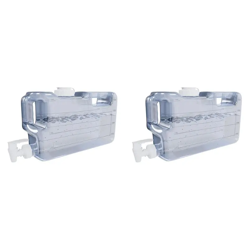

2X 1.1 Gallon Refrigerator Water Dispensers Bottle With Faucet, Spigot & 58Mm Screw Cap Fridge Beverage Drink Dispenser
