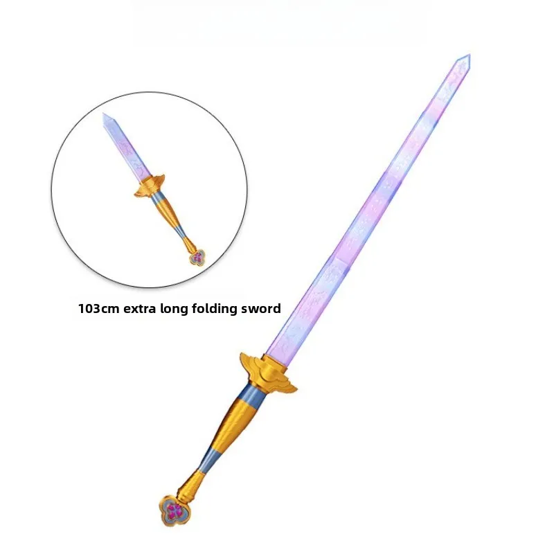 103cm Rumi Sword With Symbol Prop Purple Long Sword Cosplay 3d Print Telescopic Accessories Women Men Carnival Costume Prop Gift