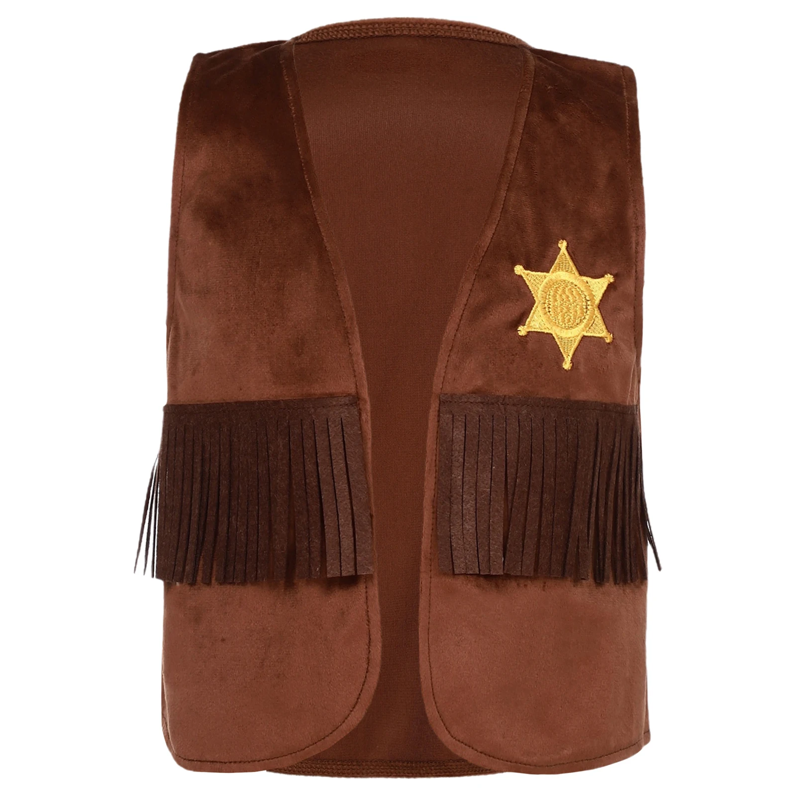 

Stylish Western Cowboy Outfit for Girls Boys with Embroidered Details Vest Wear for Cowboy Themed Parties And Dress Up Waistcoat