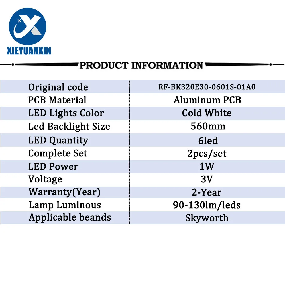 2pcs 560mm Led Backlight Strip Bar Lamp For Skyworth 32inch JL.D32061330-296AS-M RF-BK320E30-0601S-01A0 32V4 32C4 PTV-32V4A 32W4