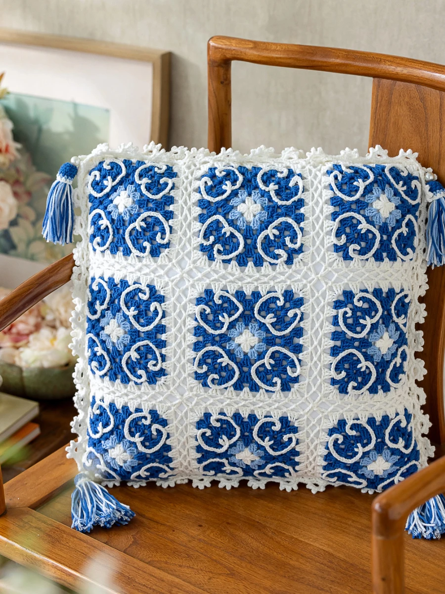 

Handmade Cotton Yarn Pillowcase 4-Ply Home Fabric Kit SuSuJie Home DIY Knitting Wool Material Pa Soft Cotton Tead Kit