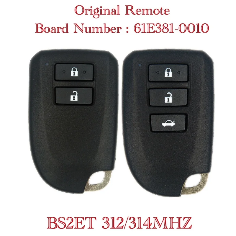 BaoJiangDd  car key Fit For  YARIS L VIOS Smart Key  312/314MHz 8A Chip FCC ID BS2ET Keyless GO