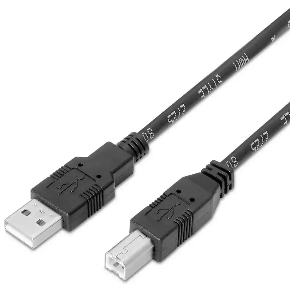 Aisens A101-0007 3m USB 2.0 Type A to B M/M Printer Cable Black Compatible with Canon Epson HP Lexmark Dell Xerox