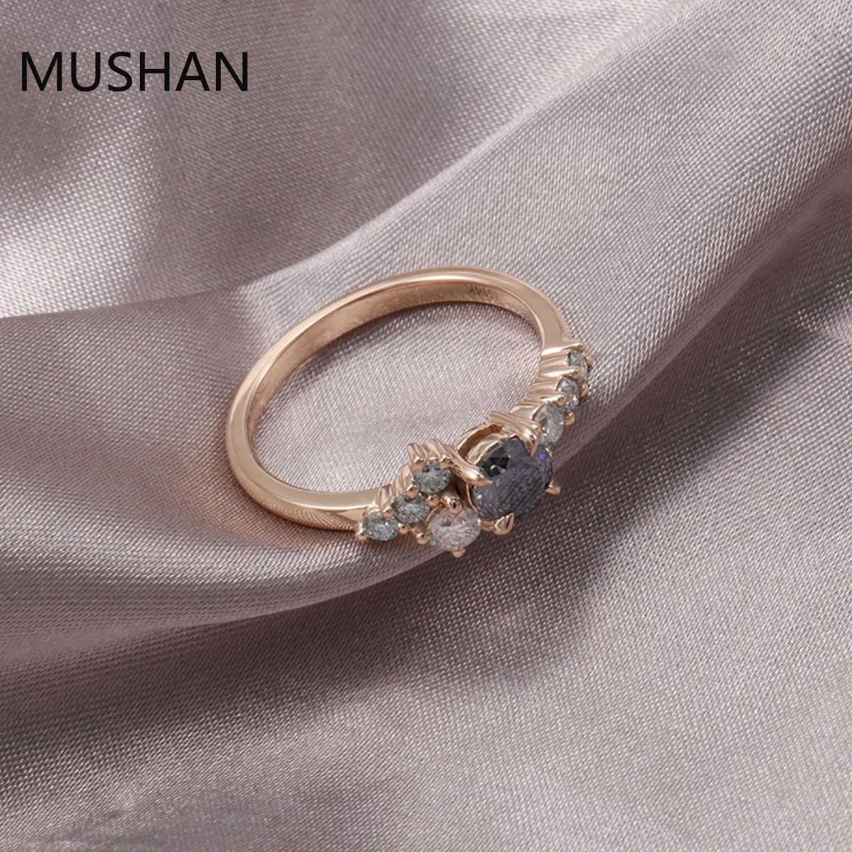 MUSHAN Luxury Custom 14K 18K Gold Rings Band Jewelry With Moissanite Diamond Lab Grown Gemstones Diamond Wedding Ring For Women view 3