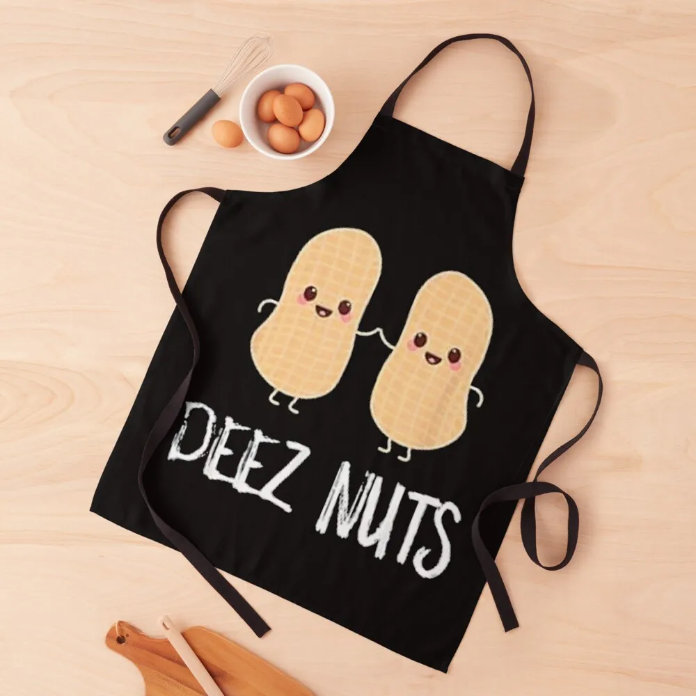

Deez nuts Apron for women with pocket Men kitchen Apron