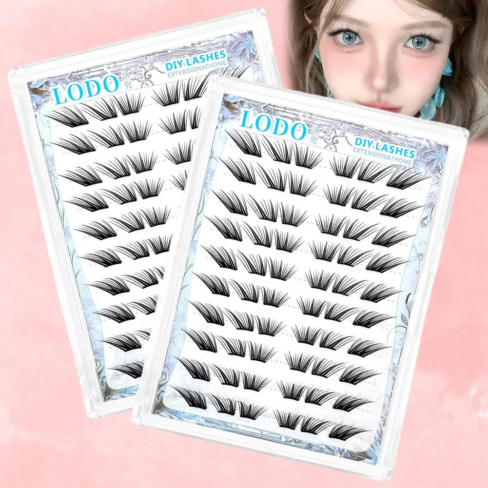 Fox estilo cômico cílios postiços ultra-fino segmentado ferramentas maquiagem natural extensão fofa cílios postiços u0s0