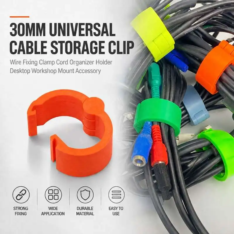 30mm Universal Cable Organizer Clip Wire Cord Management Holder for Desk Interior Wire Arrangement