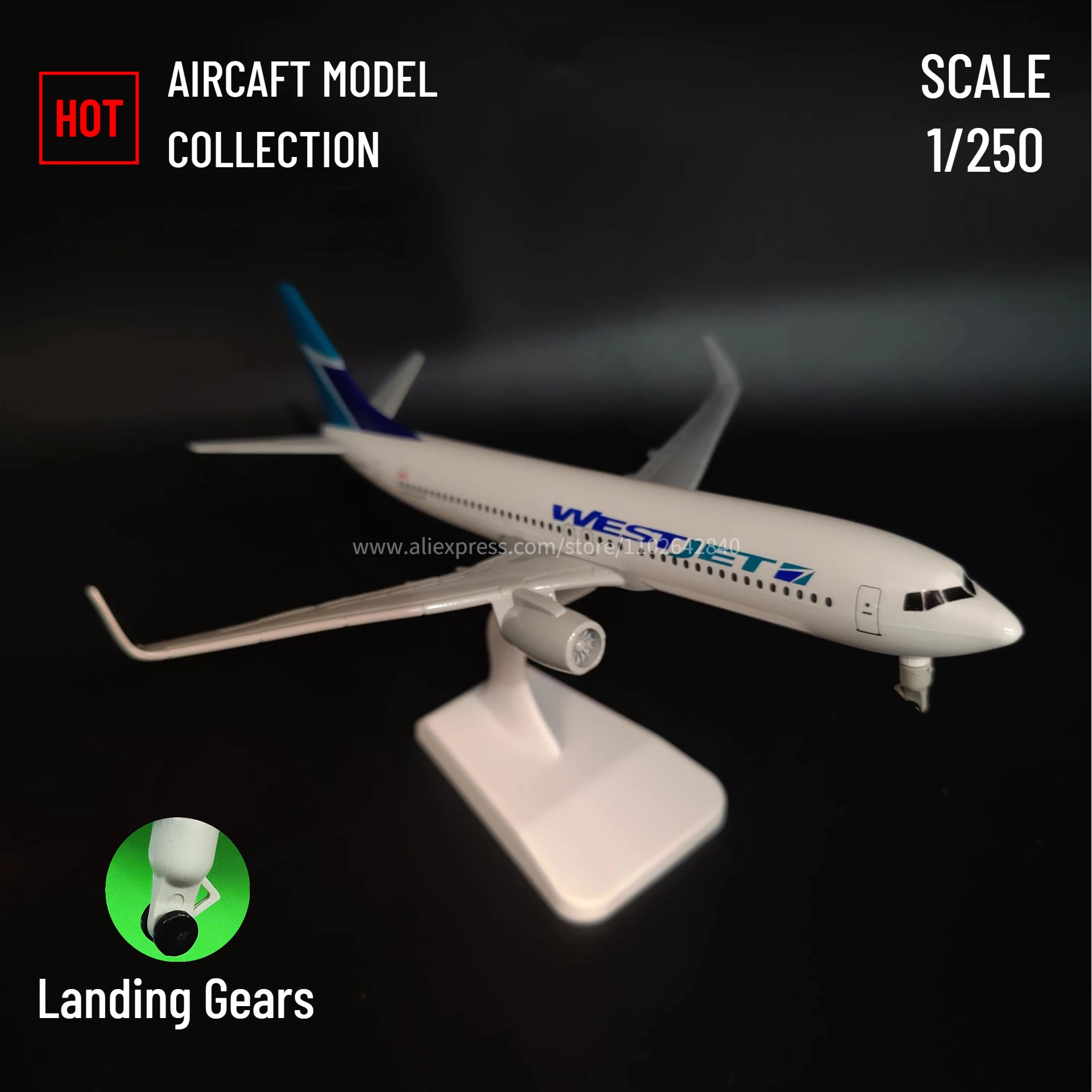 Scale Westjet Aviao Diecast Aircraft Model 1:250 Airbus Boeing Miniature A350 A380 B777 B787 Aviation Kid Xmas Gift Toy