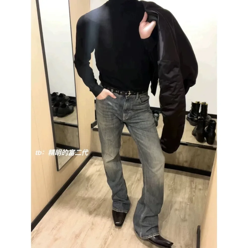 NIGO Men's Spring And Autumn Vintage Washed And Old Faded Jeans Comfortable Trend High Street Denim Pants #NGTOP11467