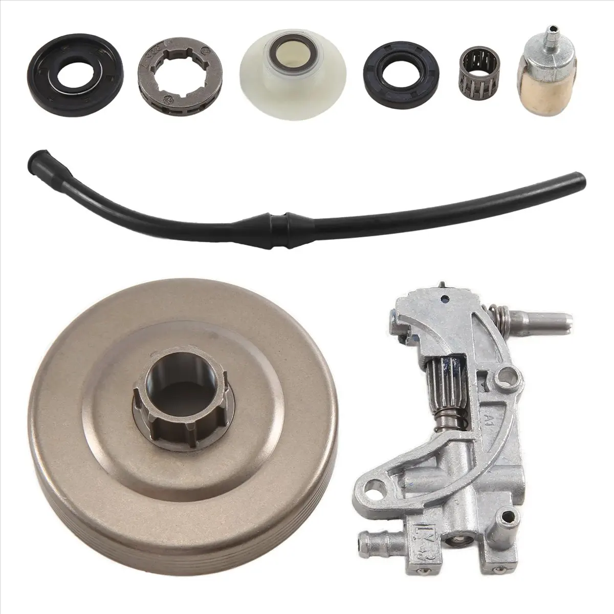 Y17A Clutch Sprocket Rim Drum Oil Pump Worm Gear for Chinese 4500 5200 5800 45Cc 5 Oil Seal Fuel Filter Line Chainsaw Part