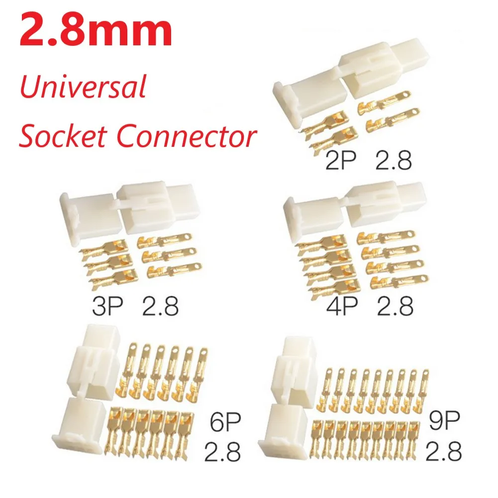 ขั้วต่อซ็อกเก็ตขั้วต่อพินเทอร์มินัลขั้วต่อหลอดไฟ LED สูงความถี่6ขา2ขา2.8มม. 3ขา4ขา9ขา