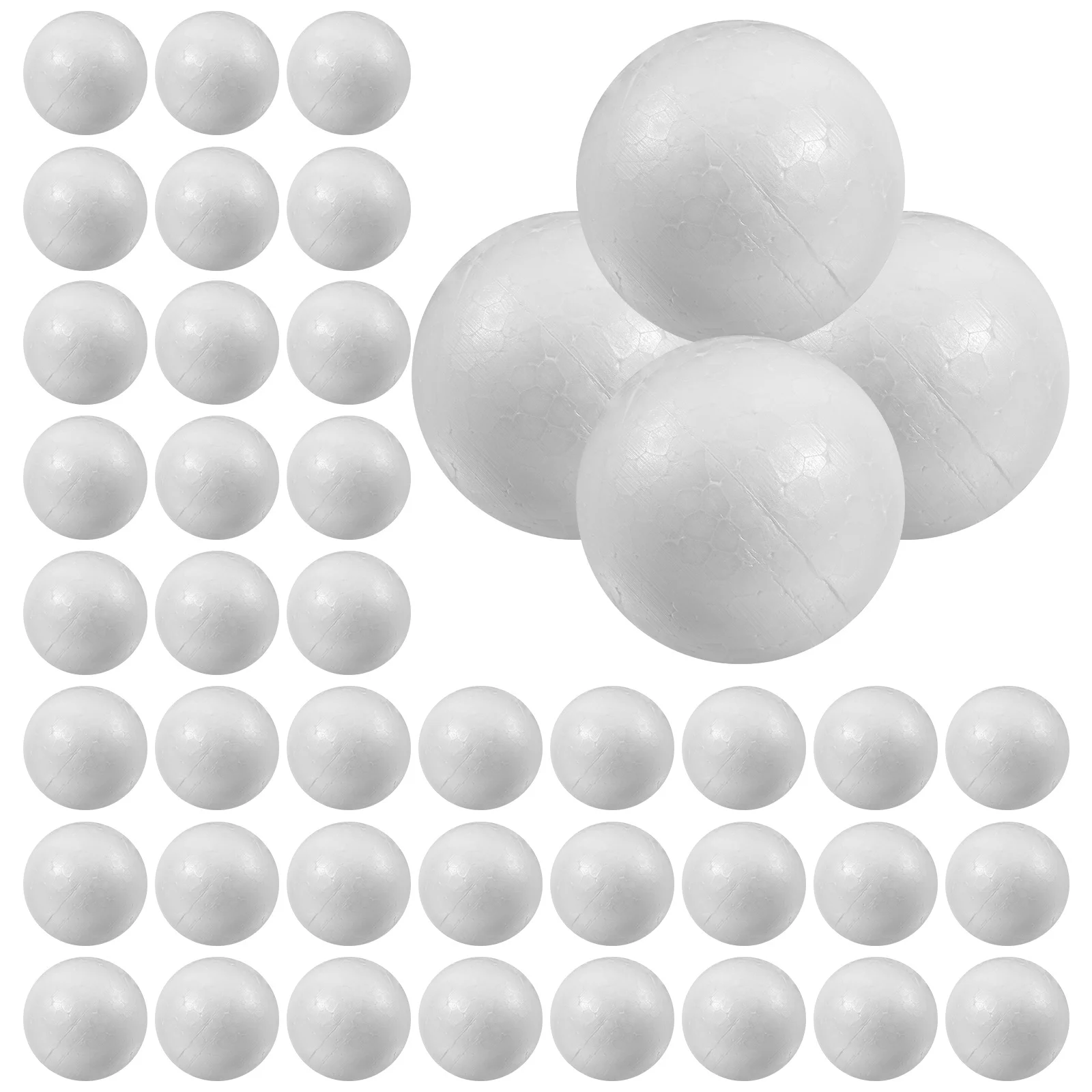 50pcs Wedding Decoration Modeling Craft Solid Polystyrene Balls Round Spheres DIY Stuff (Solid 5cm) white balls