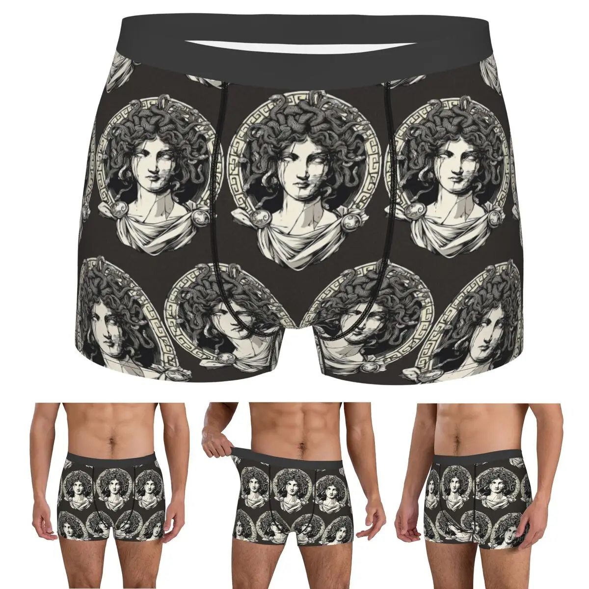 Boxer Underpants Shorts Ancient Greece Medusa Gorgon Panties Male Ventilate Underwear for Homme Man Boyfriend Gift