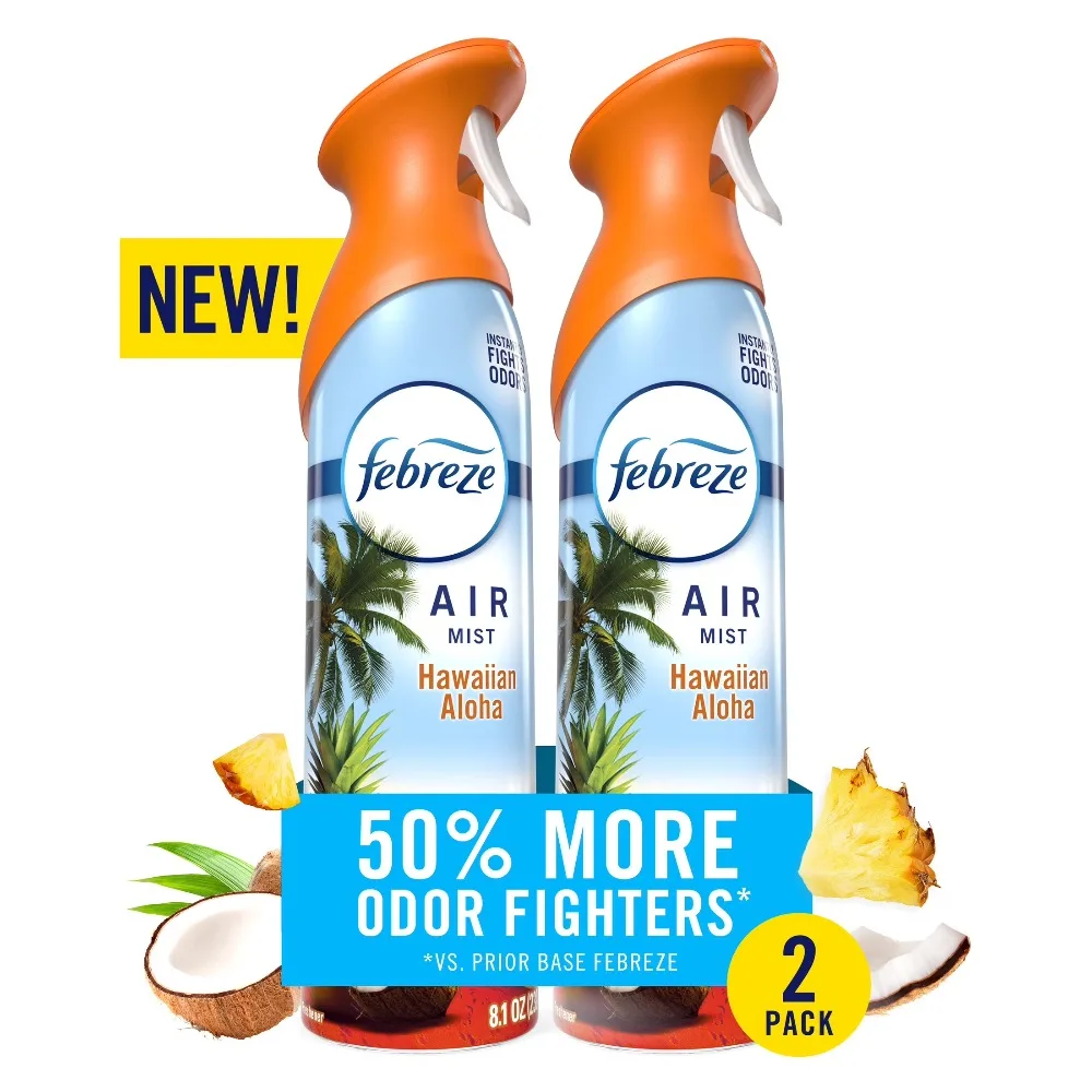 Air Mist Air Freshener Spray, Hawaiian Aloha Tropical Scent, 8.1oz Each 2 Pack Long Lasting Odor Eliminator Room Deodorizer for Bathroom Bedroom Car Home Kitchen Pet Smell Refreshing Fragrance Mist Spray