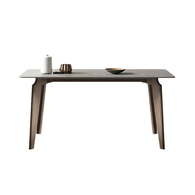 

Delifeng rock slab dining table ash wood solid wood dining table and chair combination Nordic light luxury modern simple small