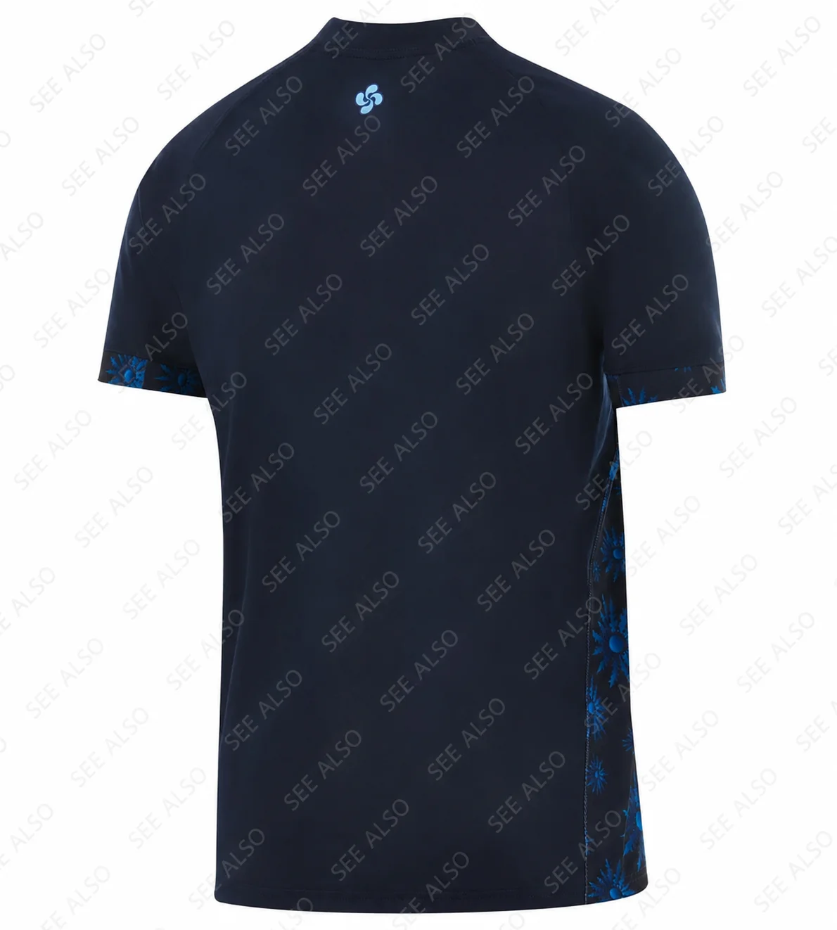 26/27 New Men Women Kids Aviron Bayonnais Home Rugby Jersey Navy Blue Floral Print V‑Neck Short Sleeve Fan Sport Training Top 2