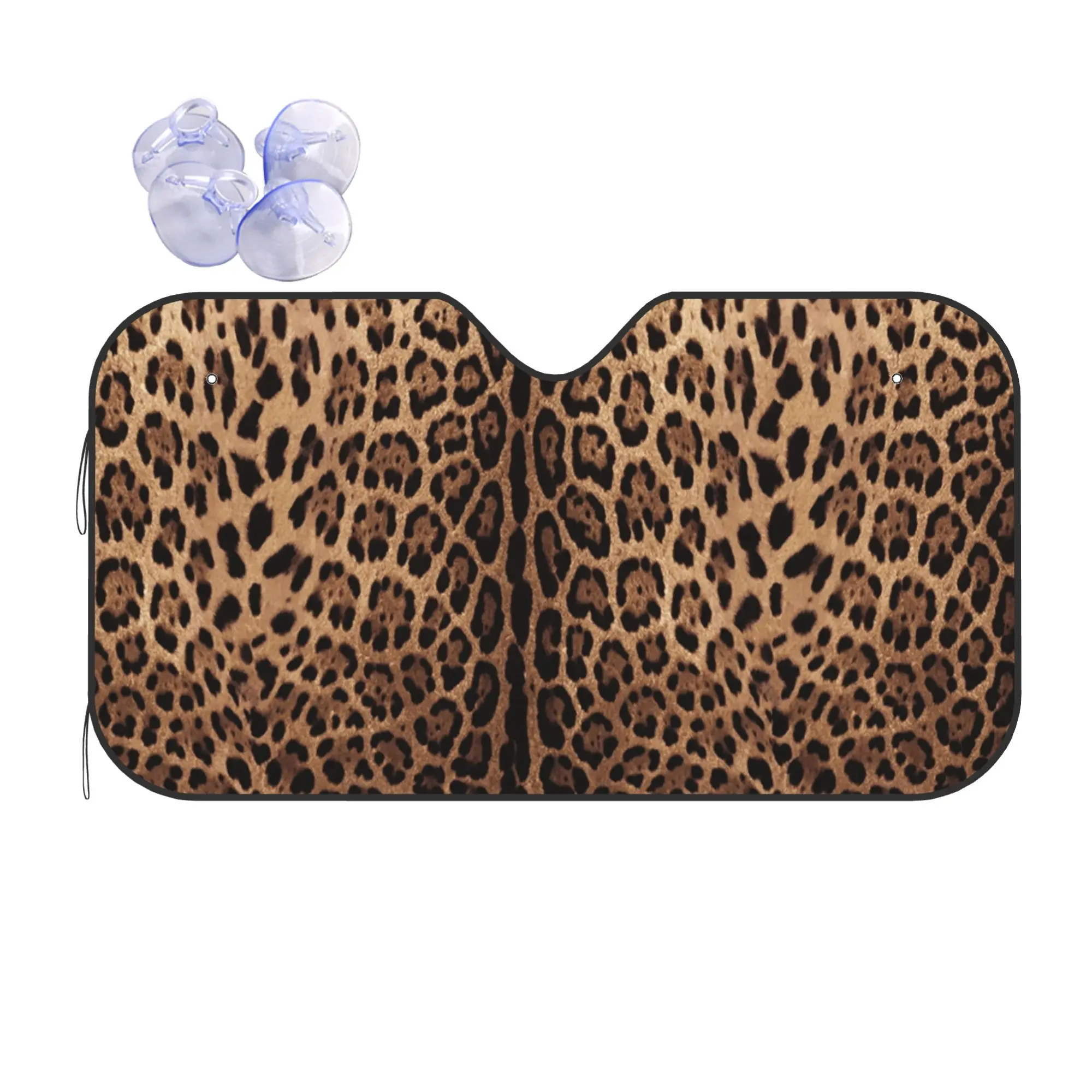 Windshield Sun Shade Car Tiger Cheetah Skin Animal Print Solar Reflector Protector Visor Screen Cover Vehicle Windscreen