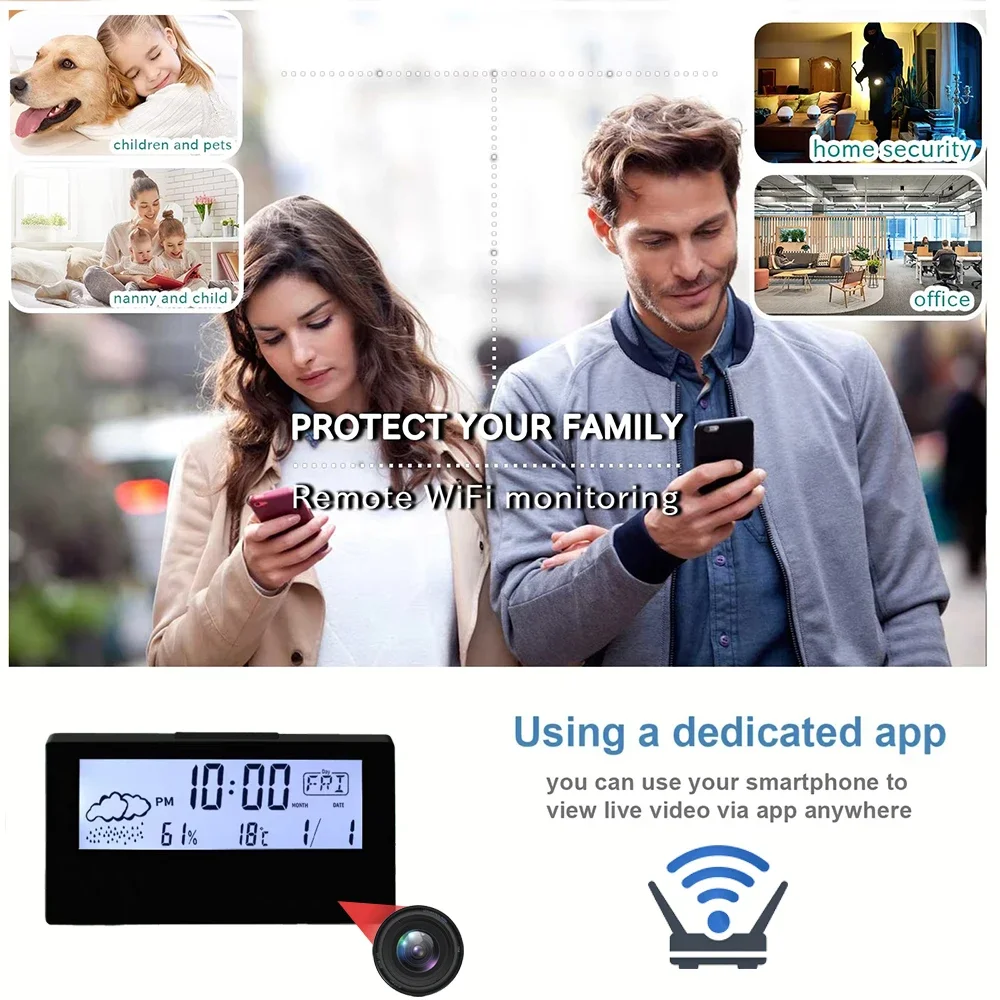 Brand New 4KHD Mini Clock Camera, Supporting Remote Viewing, Motion Detection, Loop Recording, and Home Nanny Style Mini Camera view 6